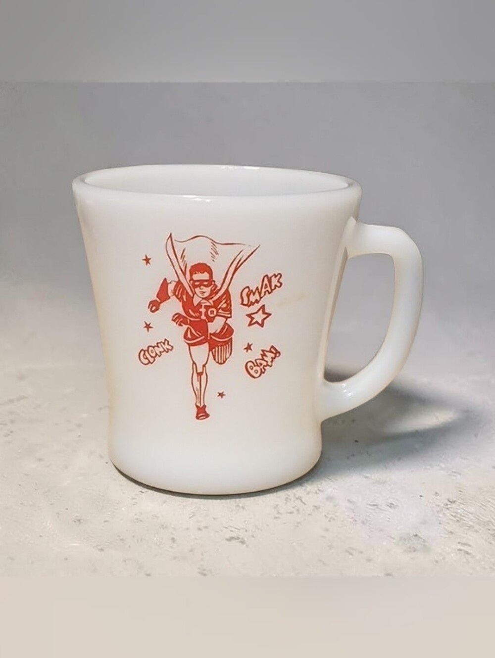 Anchor Hocking "Robin The Boy Wonder" Milk Glass Mug